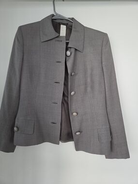 Classic Grey Plaid Women's Blazer